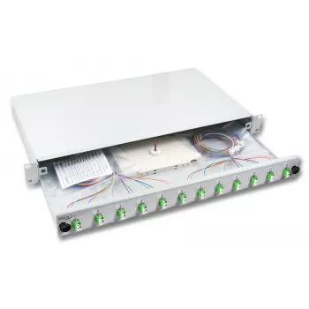EFB Electronics Extendable Splice Box LC 12 Pigtails Offset 6 Couplings OM3