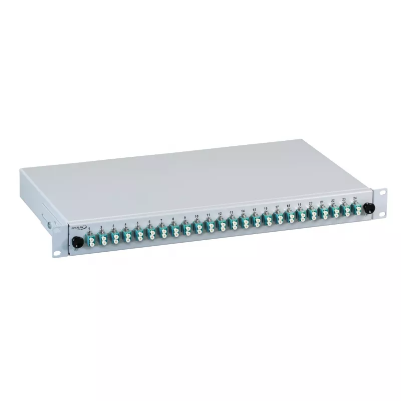 EFB Electronics Extendable Splice Box LC 12 Pigtails Offset 6 Couplings OM3