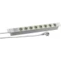 HEINRICH KOPP PROFIversal maitinimo skirstytuvas (PDU) – 19 inch montuojamas į stovą, 8x Schuko CEE 7/3 lizdai, apsauga nuo viršįtampių, 2 m laidas, 16 A, 250 V, sidabrinis