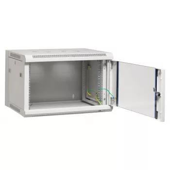 EFB Elektronik 19 inch 21U sieninis spintos korpusas Flat Pack, 600x600x1040mm, RAL7035 šviesiai pilka, plienas, stiklinės durys, užrakinamas, 60 kg apkrova, IP20