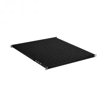 EFB Electronics 19 inch 0.5U Fixed Shelf, Adjustable Depth 550-650 mm, Load Capacity 70 kg, RAL 9005 Jet Black