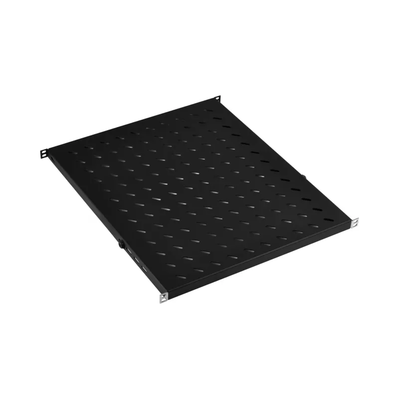 EFB Electronics 19 inch 0.5U Fixed Shelf, Adjustable Depth 550-650 mm, Load Capacity 70 kg, RAL 9005 Jet Black