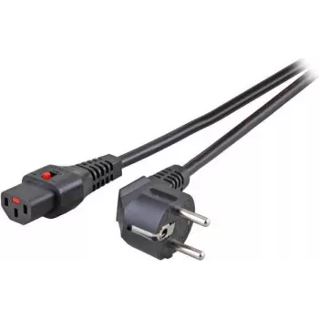 EFB Elektronik maitinimo laidas CEE7/7 90° kampu - C13 180° su IEC Lock, juodas, 5,0 m