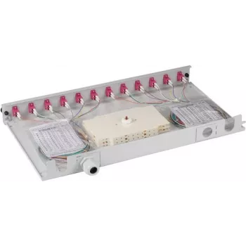 EFB-Elektronik B71901L12OM4 LC Splice Box OM4 Multimode 12 Pigtails 6 Adapters Sliding 19 inch Rack Mount Grey Violet