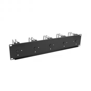 EFB 19 inch 2U kabelių valdymo skydelis su 5 metaliniais dvigubais laikikliais 75 mm RAL9005 (699983TS.1)