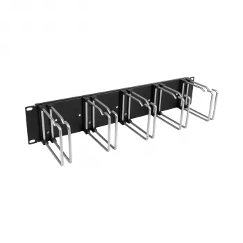 EFB 19 inch 2U kabelių valdymo skydelis, 5 dvigubi metaliniai laikikliai 110 mm, priekinis skydelis RAL9005 (699983TS.2)