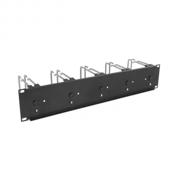 EFB 19 inch 2U kabelių valdymo skydelis, 5 dvigubi metaliniai laikikliai 110 mm, priekinis skydelis RAL9005 (699983TS.2)