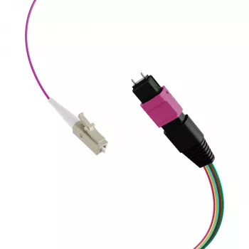 EFB ELEKTRONIK MPO-PLUS(M)-LC Fanout Cable OM4 12 Fibers Type B LSZH Heather Violet 0,4m