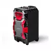 Leicke DJ ROXX TROLLEY PRO nešiojama PA kolonėlių sistema su Bluetooth, 100W RMS, 10 inch žemų dažnių garsiakalbiu, LED šviesomis, vežimėliu, mikrofonu, nuotolinio valdymo pultu