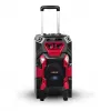 Leicke DJ ROXX TROLLEY PRO nešiojama PA kolonėlių sistema su Bluetooth, 100W RMS, 10 inch žemų dažnių garsiakalbiu, LED šviesomis, vežimėliu, mikrofonu, nuotolinio valdymo pultu
