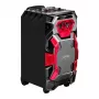 Leicke DJ ROXX TROLLEY PRO nešiojama PA kolonėlių sistema su Bluetooth, 100W RMS, 10 inch žemų dažnių garsiakalbiu, LED šviesomis, vežimėliu, mikrofonu, nuotolinio valdymo pultu