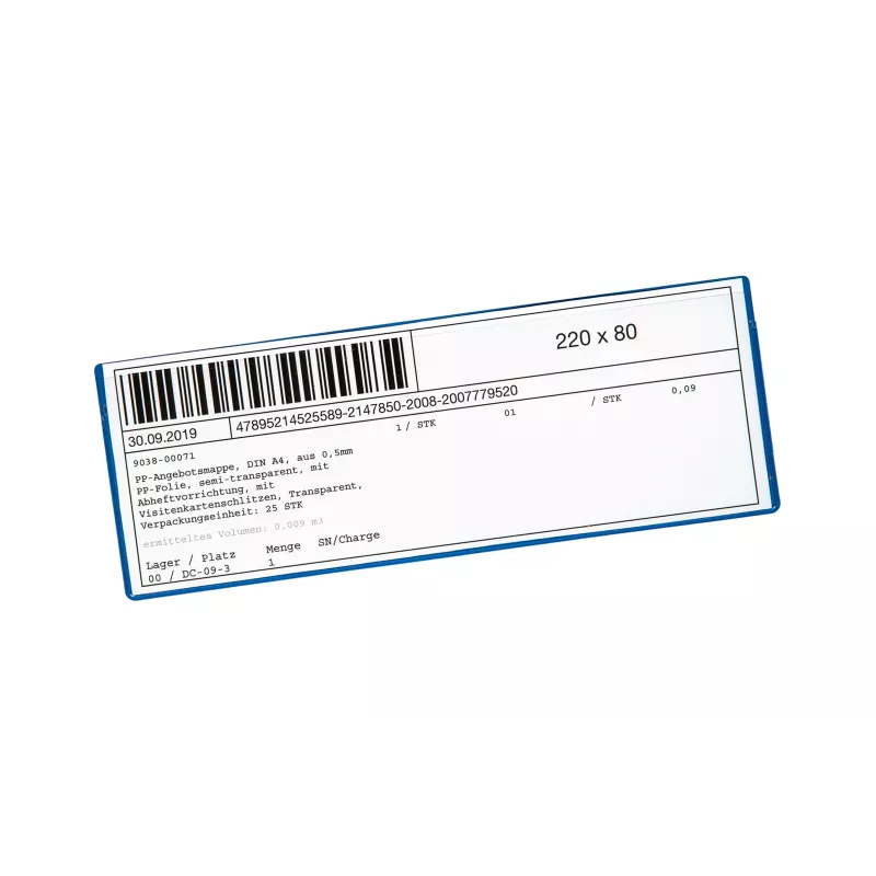 Eichner Label Pockets Blue 10 vnt. – Lipnūs dokumentų laikikliai A4 formatui