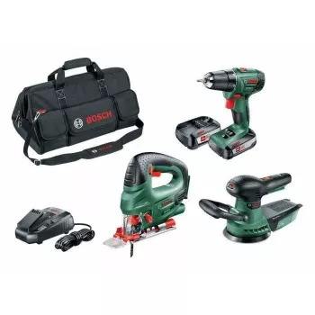BOSCH PSR 1800 Li-2 + PST 18 Li + AdvancedOrbit 18 Belaidis Įrankių Rinkinys 18 V, 2 Akumuliatoriai (06039A310W)