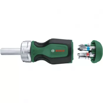 Bosch 1600A032UY Reketinis Atsuktuvas su 12 Antgalių (25 mm) S2 Plienas, 1/4 inch Hex, Ergonomiška Rankena