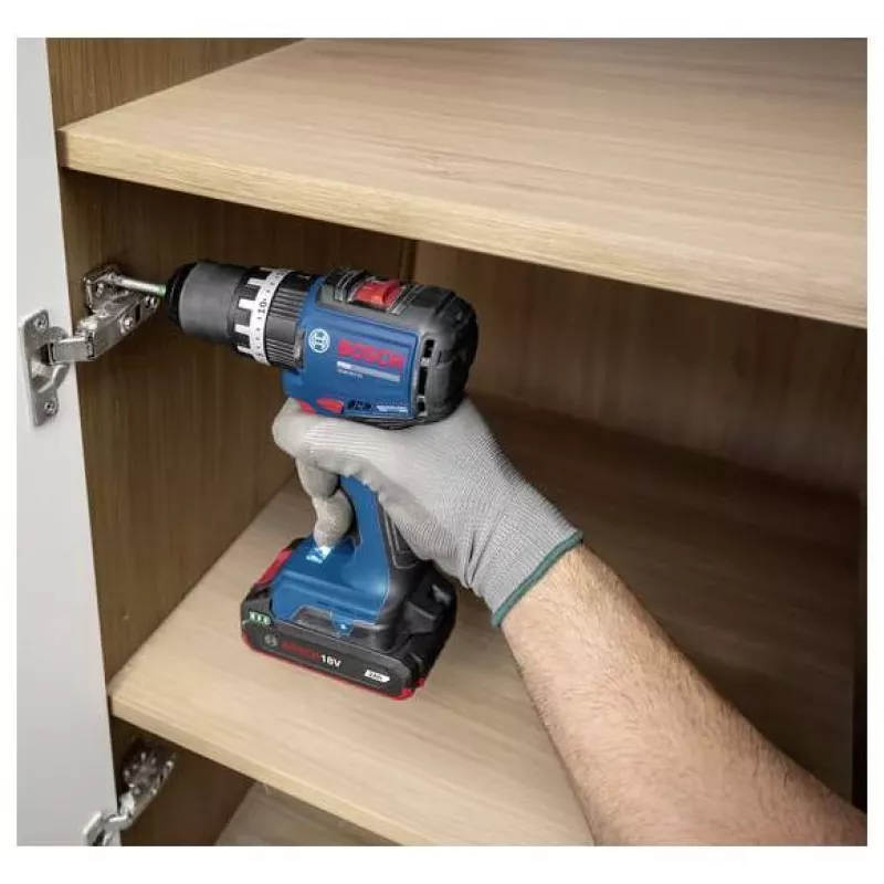 BOSCH Professional GSB 18V-52 belaidis smūginis gręžtuvas/suktuvas su 2 akumuliatoriais 2.0 Ah, L-Case