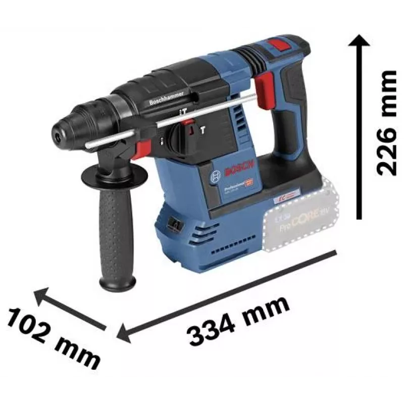 BOSCH POWERTOOLS Combo Kit 18V belaidis gręžtuvas-suktuvas, smūginis suktuvas, plaktukinis gręžtuvas, kampinis šlifuoklis (4 įrankių rinkinys)