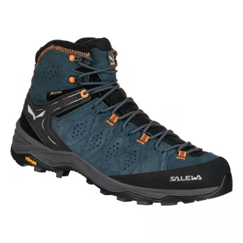 SALEWA Alp Trainer 2 Mid GTX Hiking Boots - Dark Denim/Fluo Orange - UK 10 (EU 44.5)