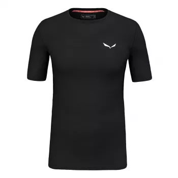 Salewa Cristallo Warm Merino Wool T-Shirt - Black Out, Size S