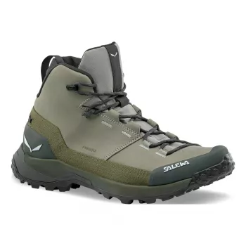 SALEWA Shoes Puez Leather Mid PTX - Shadow/Dark Olive - UK 10
