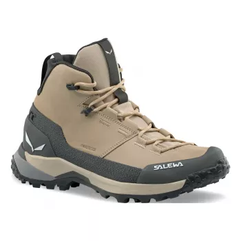 SALEWA Puez Leather Mid PTX Shoes Women Quicksand Onyx UK