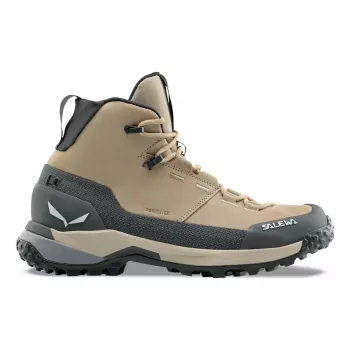 SALEWA Puez Leather Mid PTX Shoes Women Quicksand Onyx UK