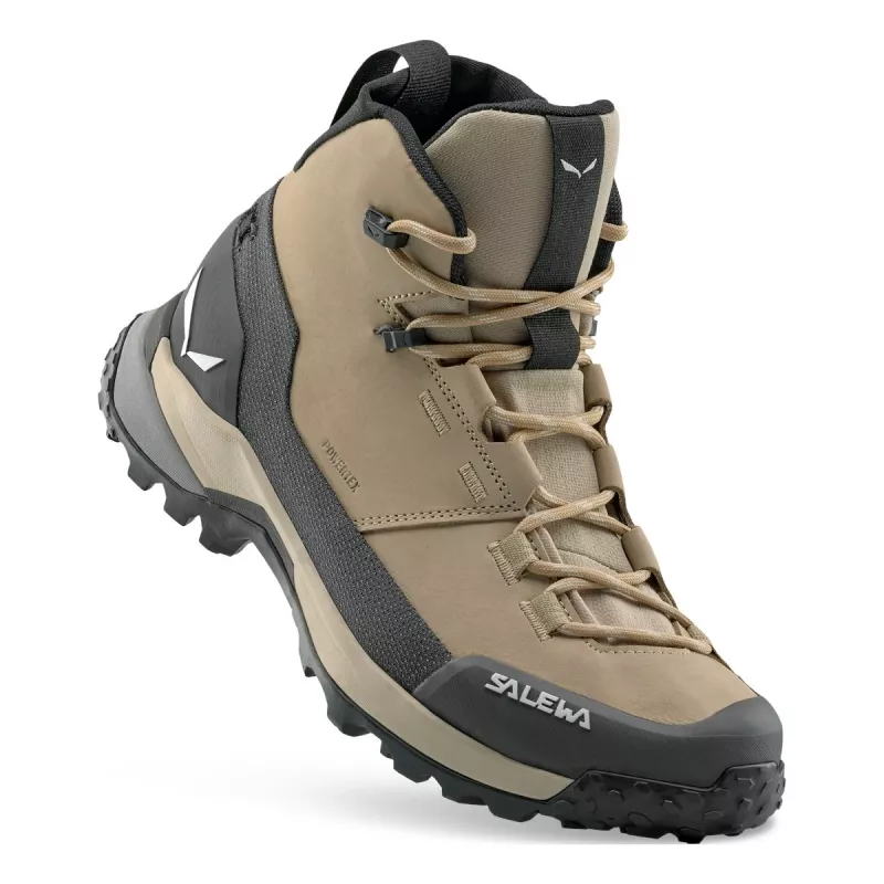 SALEWA Puez Leather Mid PTX Shoes Women Quicksand Onyx UK