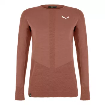 Salewa Zebru Medium Warm AMR L/S Tee Women's Thermal Base Layer - Etruscan Red, Size S