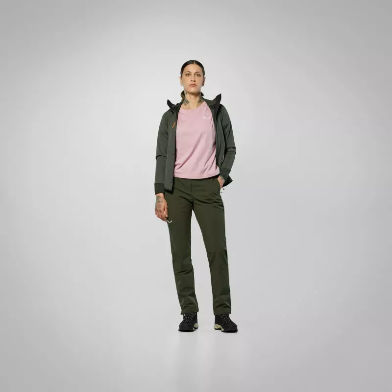 Salewa Puez Dolomia 2 Pants Women's Softshell Pants - Dark Olive, Size S