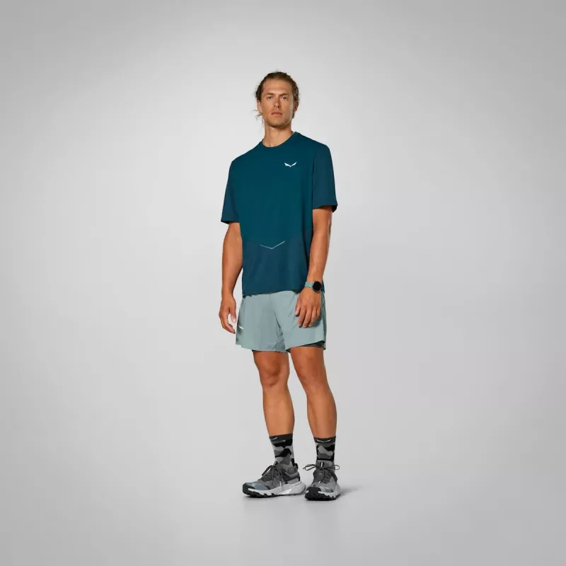 Salewa Pedroc Dry Hyb T-Shirt Pond Blue M