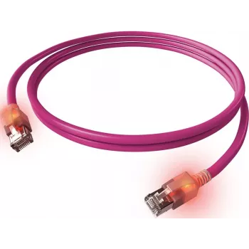 EasyLan DualBoot LED Patch Cable RJ45 S/FTP Cat.6A (Class EA) - su saCon kištuku - LSOH - Violetinė - 7m