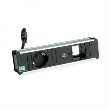 Bachmann CONI stalinis maitinimo modulis – 1x Schuko lizdas, 1x USB-C 22W PD, įvadas GST18i3, juodas