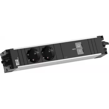 Bachmann STEP ALU stalinis maitinimo blokas 2x Schuko 1x USB-C 100W aliuminis