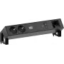 Bachmann DESK2 2x Schuko CEE 7/3 1x USB-C 100W 1x Custom Module 1m Cable RAL9005 Black
