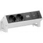 Bachmann DESK2 2x Schuko USB-C 45W 0,2m Pure White RAL9010 Stalo maitinimo modulis