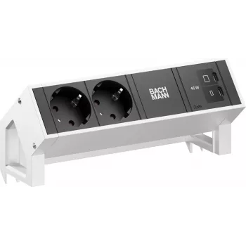 Bachmann DESK2 2x CEE 7/3 1x USB-C 45W 0.2m Nerūdijančio plieno stalinis maitinimo modulis