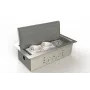 BEP24 BS Floor Socket 3303E 3x Schuko, Brushed Stainless Steel