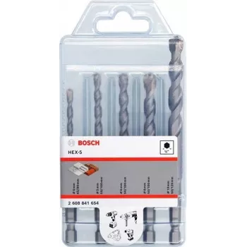 Bosch Accessories HEX-5 2608841654 Gręžtų rinkinys betonui 4 mm, 5 mm, 6 mm, 8 mm, 10 mm 5 vnt.