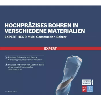 BOSCH EXPERT HEX-9 Multi Construction Gręžtukų Rinkinys 8 vnt. (2608901455)