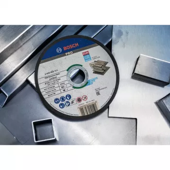 BOSCH POWERTOOLS PRO Nerūdijančio plieno ir metalo pjovimo diskas, Ø 125 mm, 100 vienetų kibire (anga 22,23 mm, WA 60 T BF)
