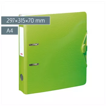 BRUNNEN WAVE Lever Arch File Kiwi Green Plastic 7 cm DIN A4