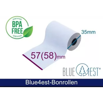 ARTDEV terminis popieriaus rulonas - 57x35x12 mm B/D max./K baltas 14m Blue4est Blue Eco Paper