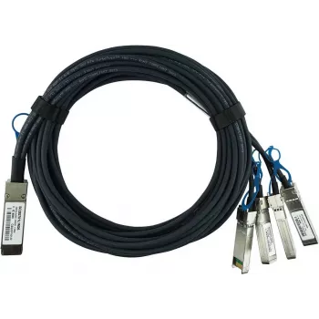 BlueOptics QTAPCABLE28-0.5M suderinamas BlueLAN pasyvus 100GBASE-CR4 QSFP28 į 4x25GBASE-CR SFP28 tiesioginio prijungimo atšakinis kabelis, 0,5 m, AWG26