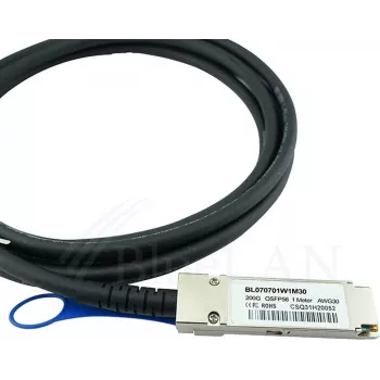 BLUELAN suderinamas Mellanox MCP1650-H002E30 QSFP56 tiesioginio prijungimo kabelis, 200GBASE-CR4, InfiniBand HDR, 30AWG, 2m (MCP1650-H002E30-BL)