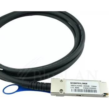 BlueOptics suderinamas su IBM QSFP28-4SFP28-DAC-1M BlueLAN pasyvus 100GBASE-CR4 QSFP28 į 4x25GBASE-CR SFP28 tiesioginio prijungimo atšakos laidas, 1 metras, AWG26