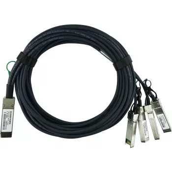 BLUEOPTICS 100G-QSFP-4SFP-1M-BL BlueLAN suderinamas su Extreme Networks – pasyvus 40GBASE-CR4 QSFP į 4x10GBASE-CR SFP+ atšakinis kabelis, 1 metras, AWG30