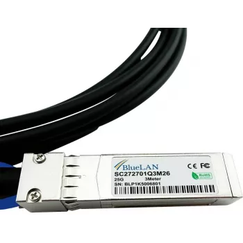 BlueOptics Compatible Amphenol NDCCGF-0003 BlueLAN 25GBASE-CR Passive SFP28 to SFP28 Direct Attach Cable, 2 Meter, AWG30