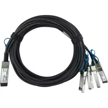 BlueOptics MikroTik XQ+BC0002-XS+ suderinamas BlueLAN QSFP28 Breakout Direct Attach Cable (DAC) - Pasyvus 100 Gigabit į 4x25 Gigabit Twinaxial Vario, QSFP28 į 4xSFP28, 0,5 m