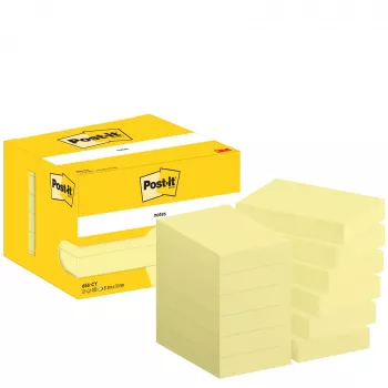 3M Post-it Original Sticky Notes 76 x 51 mm Canary Yellow 12 Pads
