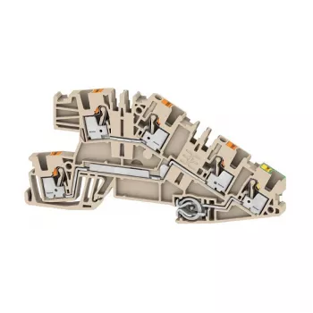 Weidmüller AITB 2.5 BB L-L-PE Jungiamasis gnybtas, PUSH IN, 3 potencialai, 2,5 mm², juodas