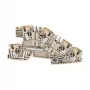 Weidmüller AITB 2.5 BB L-L-PE Jungiamasis gnybtas, PUSH IN, 3 potencialai, 2,5 mm², juodas